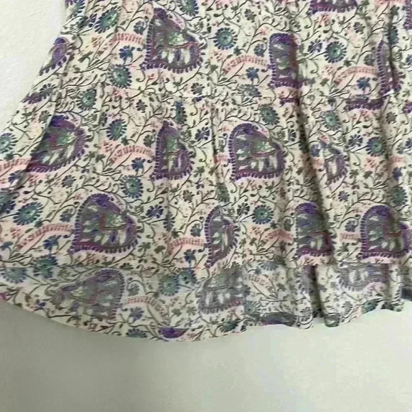 Lucky Brand NWTLavender Paisley Printed Tiered V Neck Peasant Top Blouse Sz S - Picture 6 of 8